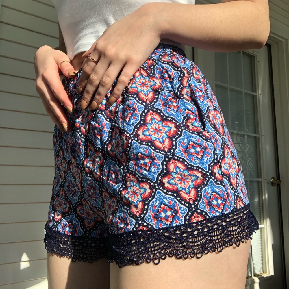 Red white & blue patterned shorts